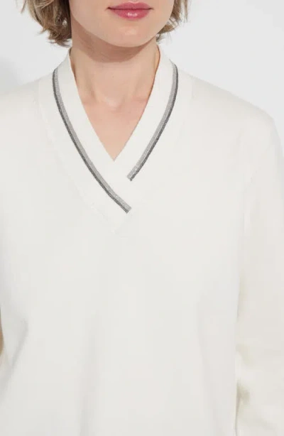 Lyssé Lysse Noelle Embellished Sweater In White