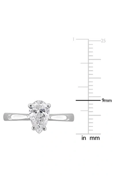 Created Forever 1ct Tgw Pear-shaped And Round-cut Lab Grown Diamond Engagement Ring In Sterling Silv In Silver