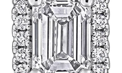 Created Forever 2 Ct Emerald And Round Lab Grown Diamonds Tw Fashion Post Earrings Silver In Silver