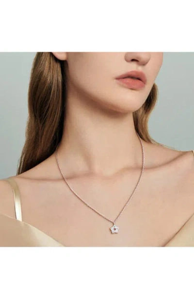 Created Forever 1ct Tw Lab Grown Diamond Star Pendant With Chain In Sterling Silver In Metallic