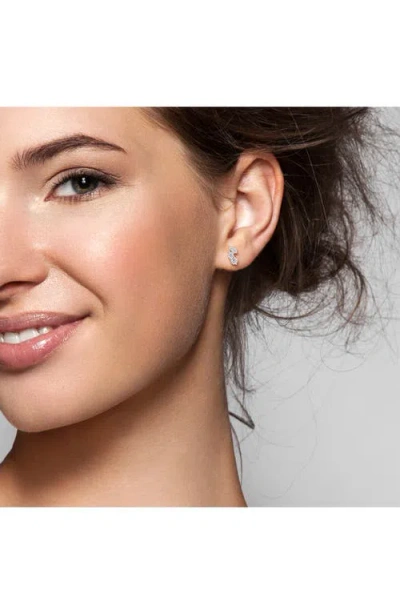 Created Forever Sterling Silver Lab Grown Diamond Stud Earrings In Metallic