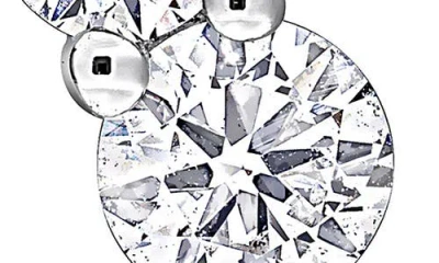 Created Forever Sterling Silver Lab Grown Diamond Stud Earrings In Metallic