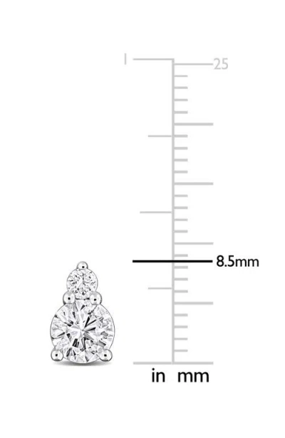 Created Forever Sterling Silver Lab Grown Diamond Stud Earrings In White