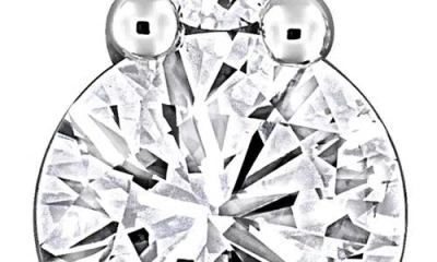 Created Forever Sterling Silver Lab Grown Diamond Stud Earrings In White