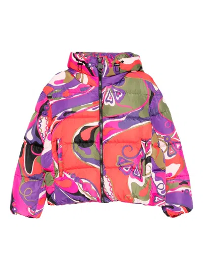 Pucci Abstract-print Puffer Jacket Clothing In Multi