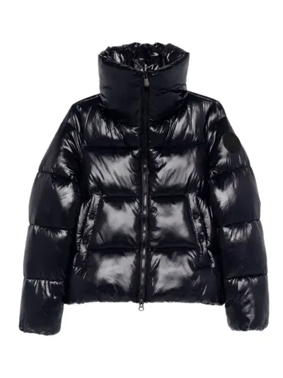 Save The Duck Isla Down Jacket With Laqué Finish In Black