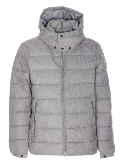 Save The Duck Constantin Flannel-effect Puffer Jacket In Gray
