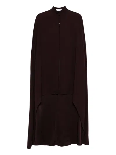 Raquel Diniz High-necked Cape In Brown