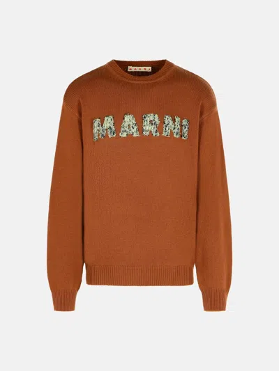 Marni Brown Virgin Wool Sweater In Brown