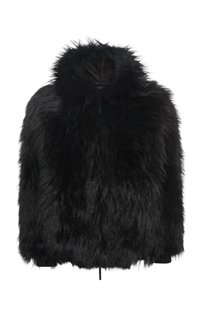 Gabriela Hearst Tom Hoody Jacket In Black Cashmere Shearling In Black