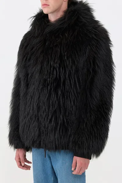 Gabriela Hearst Tom Hoody Jacket In Black Cashmere Shearling In Black