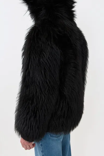 Gabriela Hearst Tom Hoody Jacket In Black Cashmere Shearling In Black