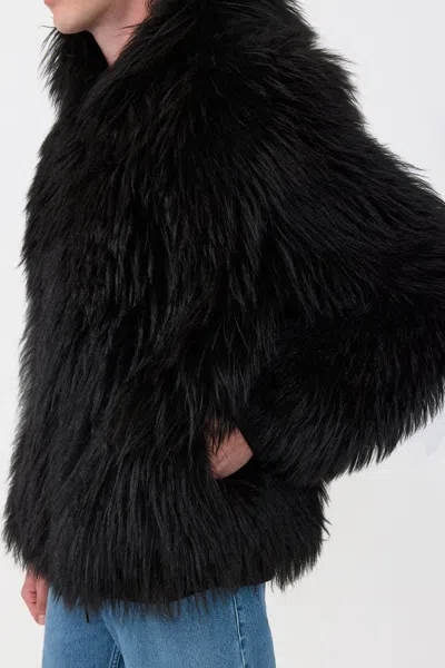 Gabriela Hearst Tom Hoody Jacket In Black Cashmere Shearling In Black