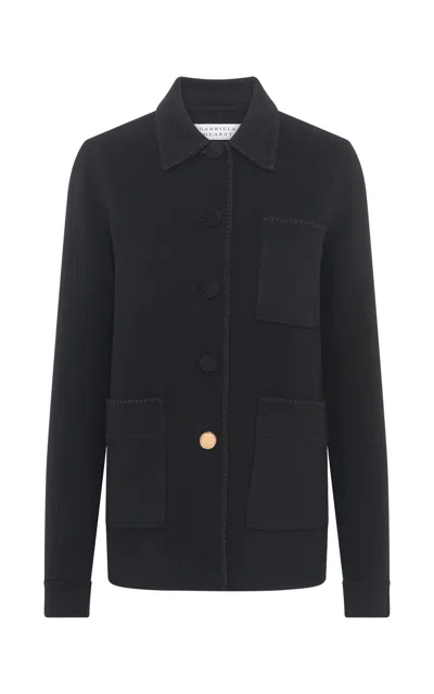 Gabriela Hearst Ulu Chore Jacket In Black Double-face Recycled Cashmere In Black