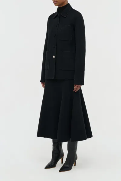Gabriela Hearst Ulu Chore Jacket In Black Double-face Recycled Cashmere In Black