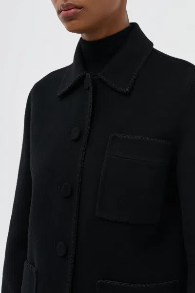 Gabriela Hearst Ulu Chore Jacket In Black Double-face Recycled Cashmere In Black