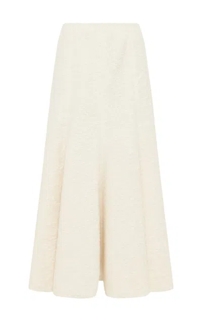 Gabriela Hearst Amy Midi Skirt In Ivory Recycled Cashmere Boucle In White