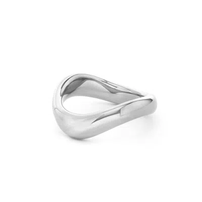 Dinny Hall Women's Silver / White Silver Wave Ring In Metallic