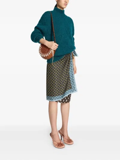 Dries Van Noten Crocodile-effect Braided-strap Crossbody Bag In Brown