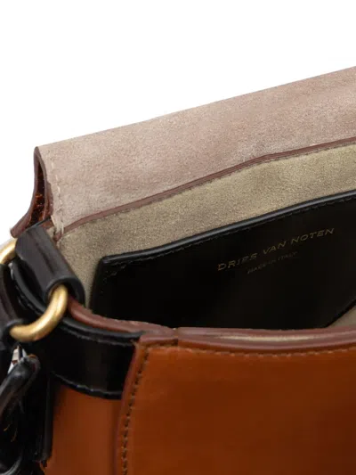 Dries Van Noten Crocodile-effect Braided-strap Crossbody Bag In Brown