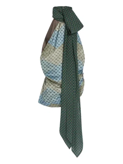 Dries Van Noten Halter-neck Geometric-pattern Top In Multi