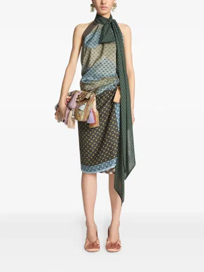 Dries Van Noten Halter-neck Geometric-pattern Top In Multi