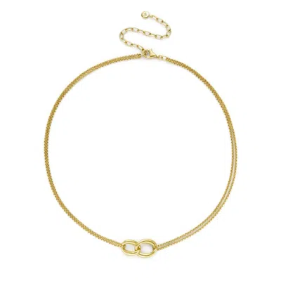 Dinny Hall Women's Yellow / Gold Wave Double Link Necklace In Gold