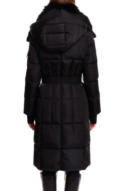 Sam . Luxe Long Noho Water Resistant Down Puffer Coat In Black