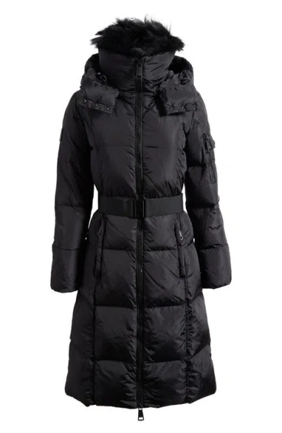 Sam . Luxe Long Noho Water Resistant Down Puffer Coat In Black