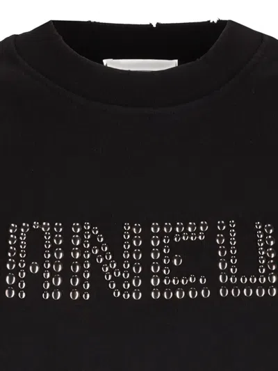Laneus Studded Sweatshirt In Black