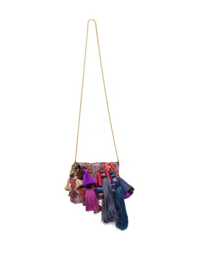 Dries Van Noten Tassel-embellished Envelope Clutch Bag In Multi