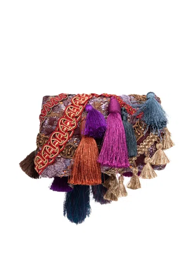 Dries Van Noten Tassel-embellished Envelope Clutch Bag In Multi
