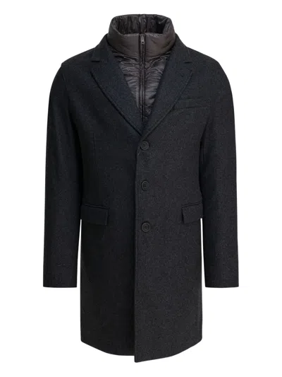 Herno Wool Coat With Vest Jackets And Coats Grey In Black
