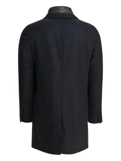 Herno Wool Coat With Vest Jackets And Coats Grey In Black