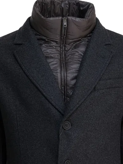 Herno Wool Coat With Vest Jackets And Coats Grey In Black