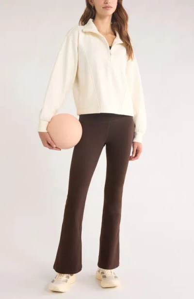Zella Ultra Cozy Fleece Half Zip In White