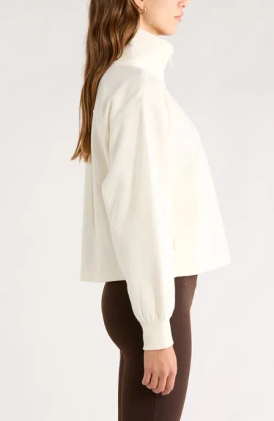 Zella Ultra Cozy Fleece Half Zip In White