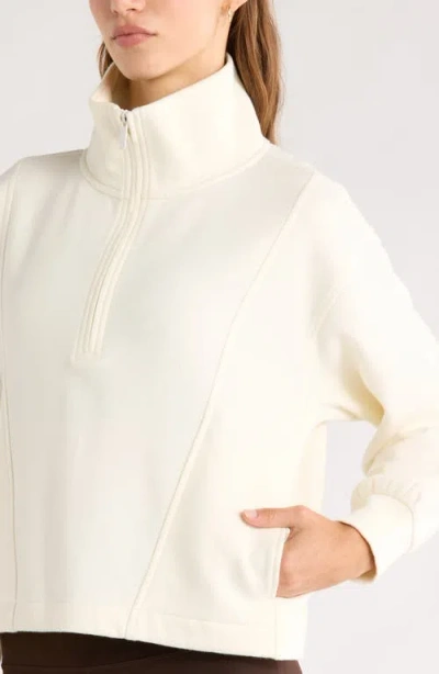 Zella Ultra Cozy Fleece Half Zip In White