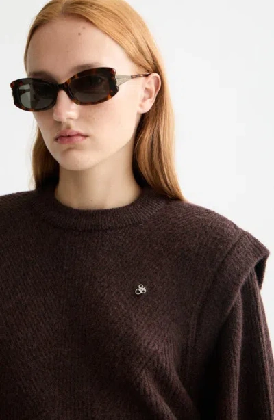 Scotch & Soda Extende Shoulder Crewneck Sweater In Brown