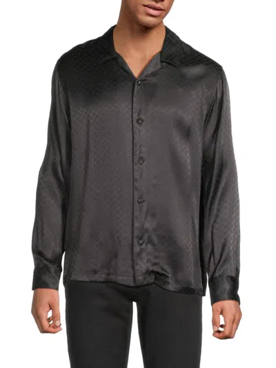 Rag & Bone Men's Avery Viscose Jacquard Long-sleeve Shirt In Gray