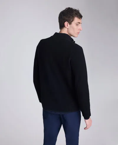 Kenneth Cole Quarterzip Pullover Sweater In Black