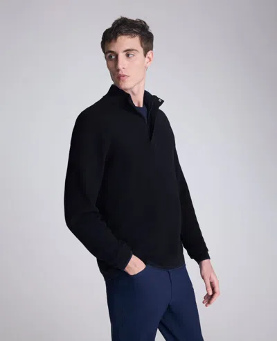 Kenneth Cole Quarterzip Pullover Sweater In Black