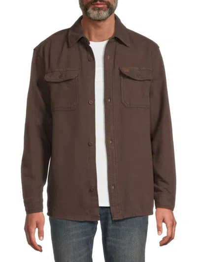 Buffalo David Bitton Men's Scotsonny Cotton Button-down Overshirt In Brown