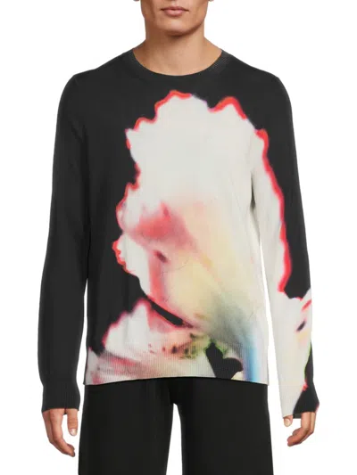 Alexander Mcqueen Alexander Mc Queen Jersey With Solarised Flower Print In Black