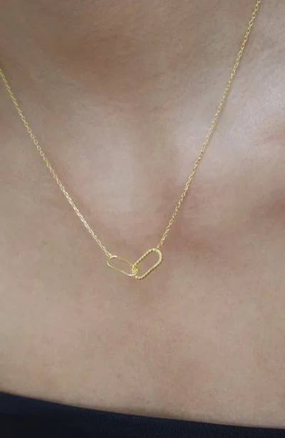 Argento Vivo Sterling Silver Interlocking Link Necklace In Gold