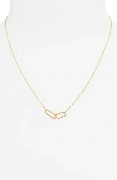 Argento Vivo Sterling Silver Interlocking Link Necklace In Gold