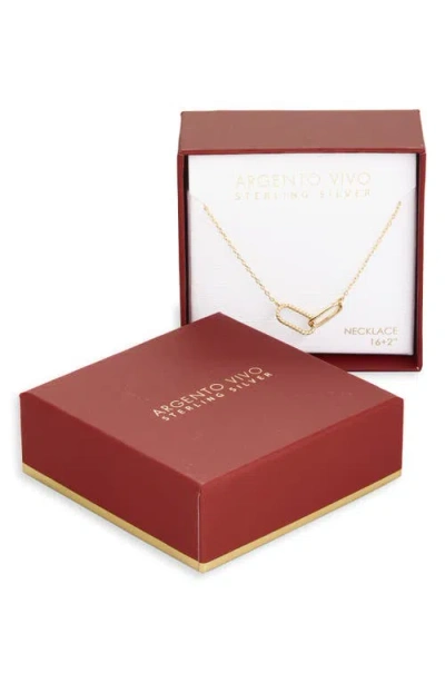 Argento Vivo Sterling Silver Interlocking Link Necklace In Gold