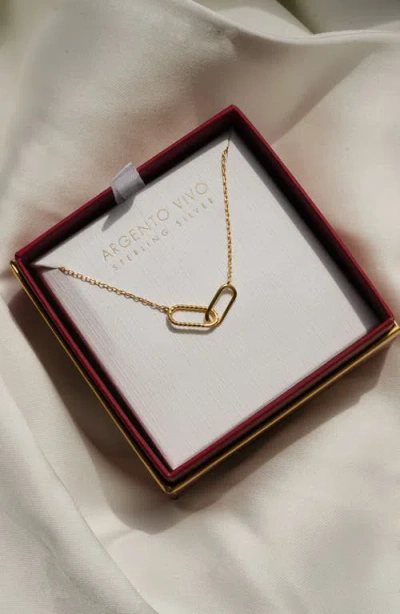 Argento Vivo Sterling Silver Interlocking Link Necklace In Gold