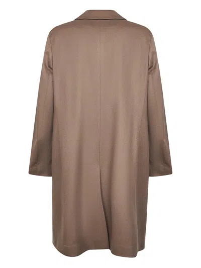 Lardini Notched-collar Coat In Neutral