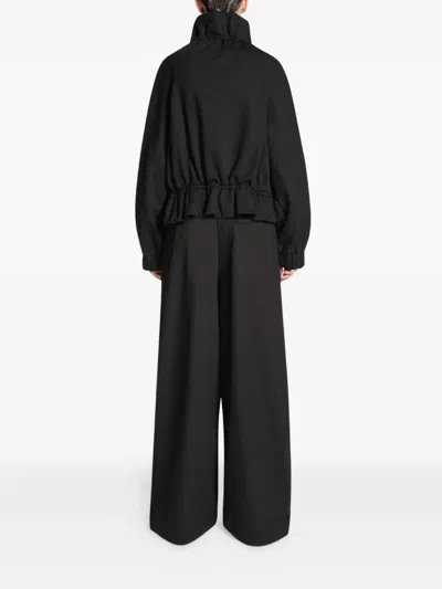 Dries Van Noten Drawstring Collar Sweatshirt With Elasticated Cuffs And Hem In Black